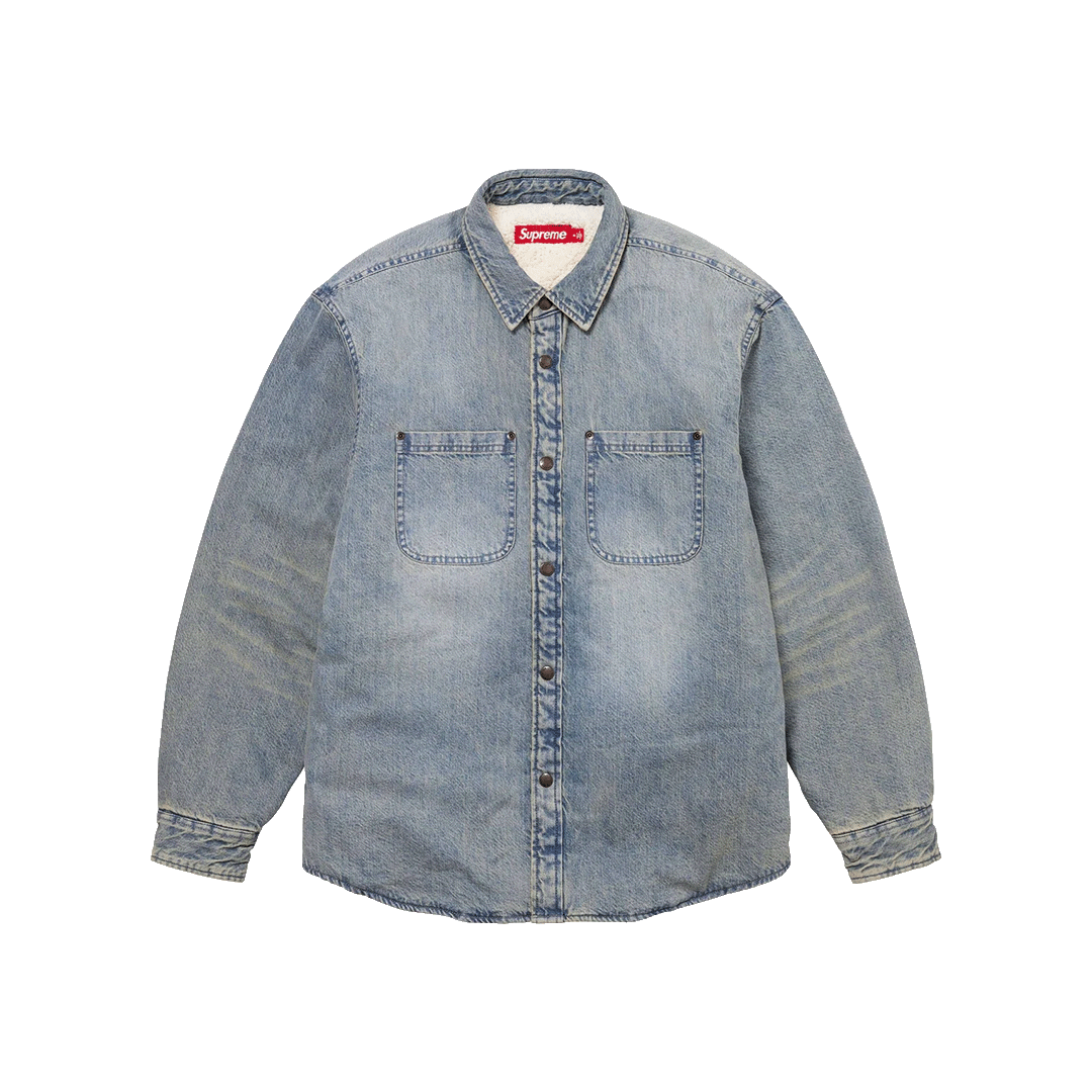 Faux Shearling Lined Work Shirt