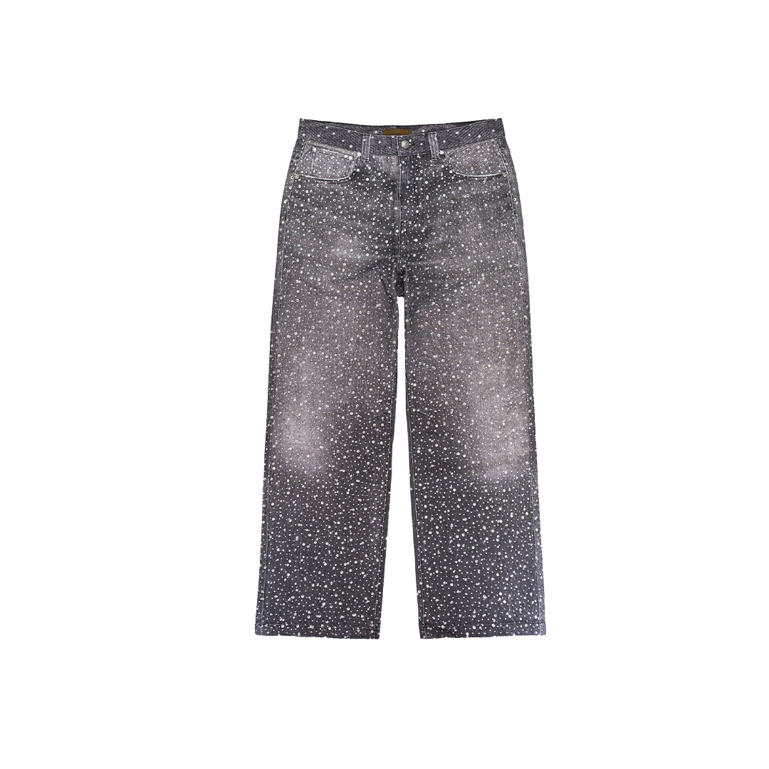 Rhinestone Straight Leg Denim